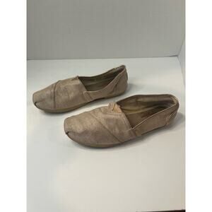 Toms Classic Alpargata Flat Gold Sparkle Canvas  Slip On‎ Loafer Sz 7.5